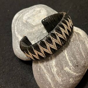 Vintage Black and Silver Cuff Bracelet